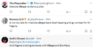 See what Nigerians are saying about Maduka Okoye after the Super Eagles of Nigeria suffered a shock loss to Rwanda in Uyo.