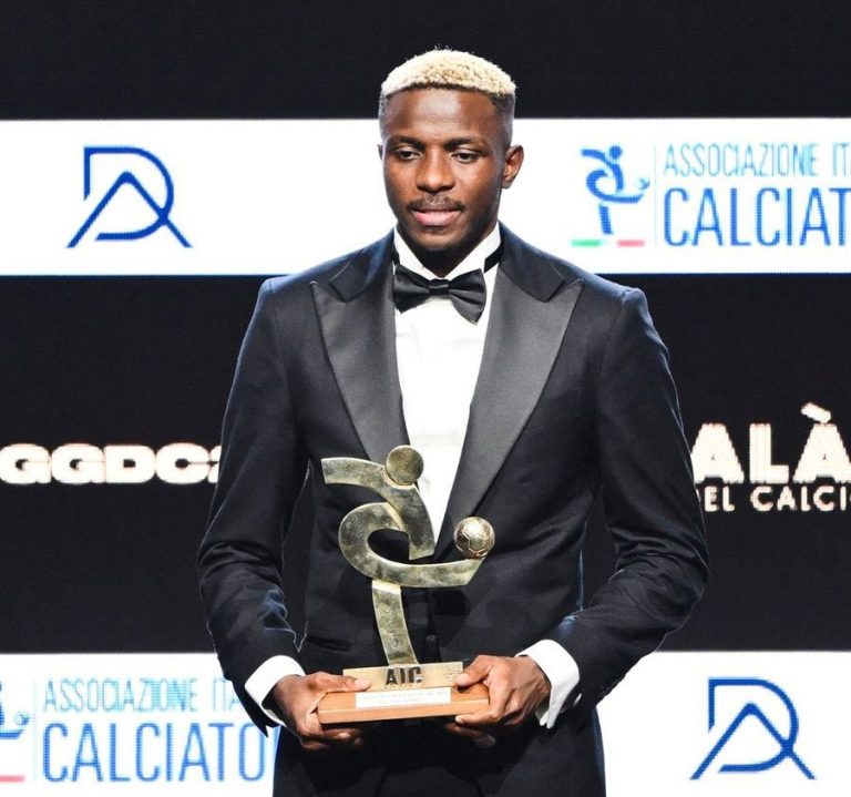 Nigerian Footballer, Osimhen Wins Italian Association’s Footballer Of The Year Award