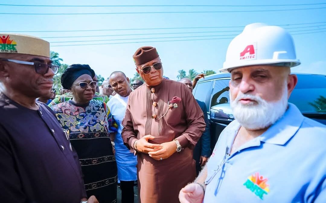 Gov Umo Eno Visits Ibom Deep Seaport Project Site, Orders Speedy Completion Of Access Road