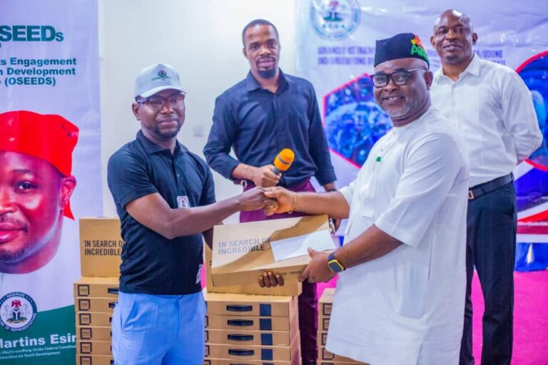 Rep Martins Esin Empowers Media Enthusiasts With 30 Laptops And ICT Training
