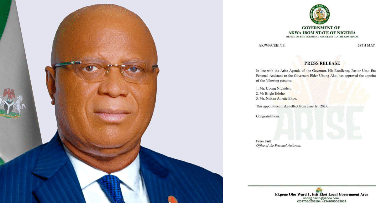 Akwa Ibom Governor’s Personal Assistant Appoints Three Personal Assistants For Himself