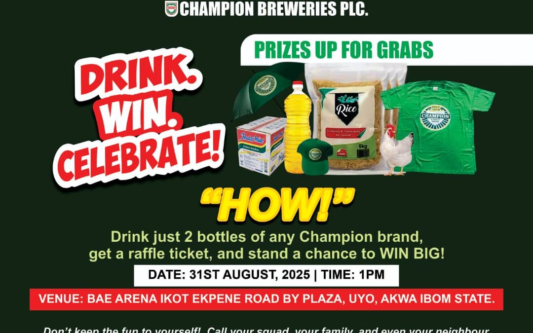 One Bar Take Over: Champion Breweries  Storms BAE ARENA With Exciting Prizes For Loyal Consumers On Sunday, August 31