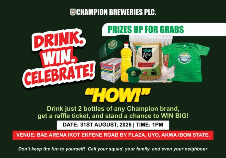 One Bar Take Over: Champion Breweries  Storms BAE ARENA With Exciting Prizes For Loyal Consumers On Sunday, August 31