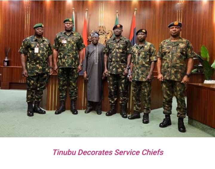 President Tinubu Decorates New Service Chiefs With Elevated Military Ranks