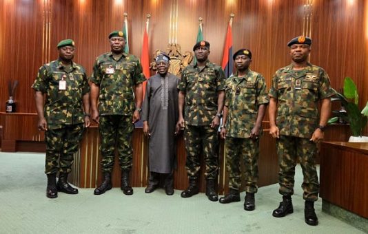President Tinubu Meets New Service Chiefs At Presidental Villa, Abuja