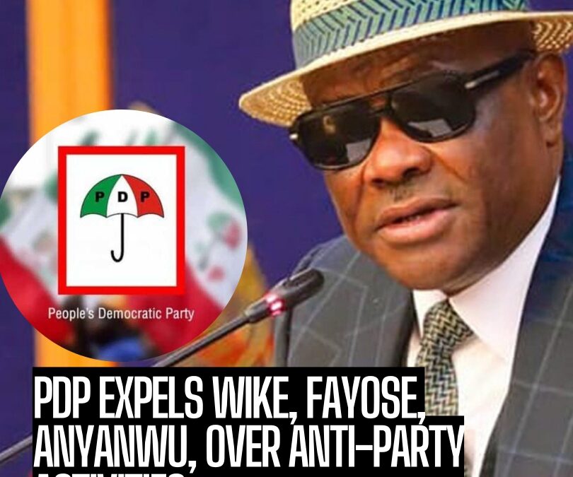 PDP Finally Expels Wike, Anyanwu, Fayose, Others Over Anti-Party Activities