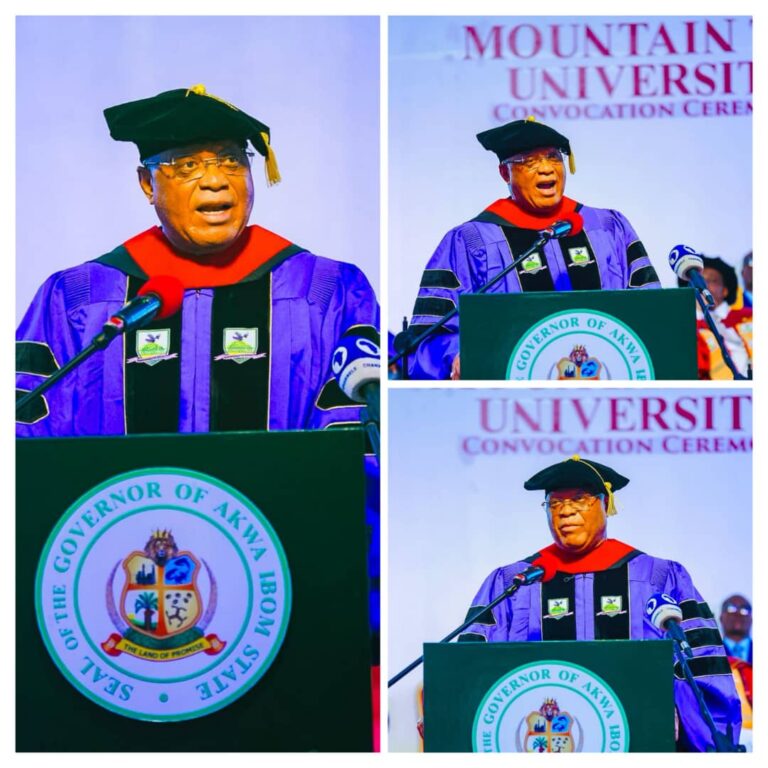 7th Convocation Ceremony of Mountain Top University: Gov Eno Tasks Nigerian Youth To Dream Big, But Start Small