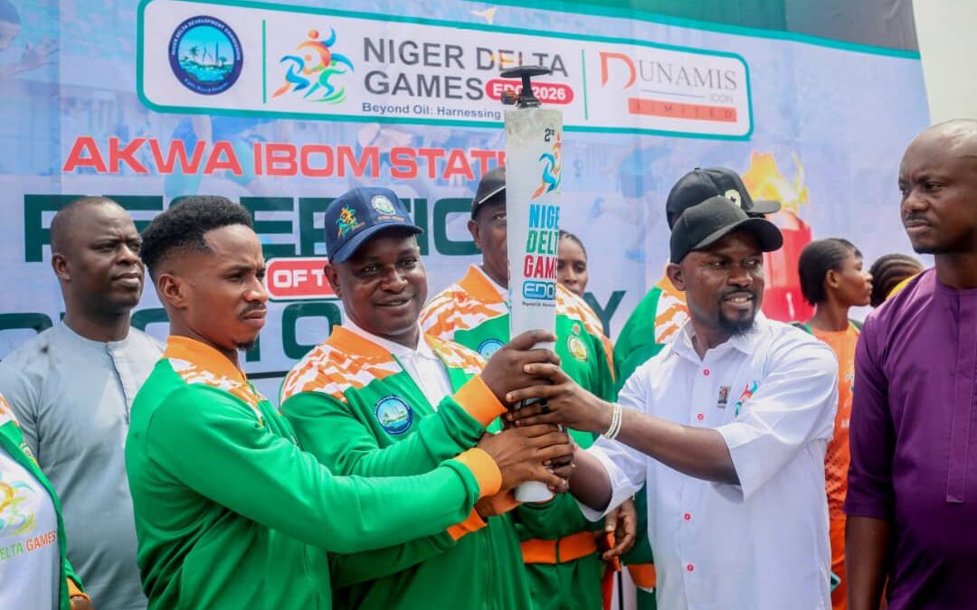 Gov Umo Eno Receives Unity Torch Ahead Of 2026 Niger Delta Games  In Edo