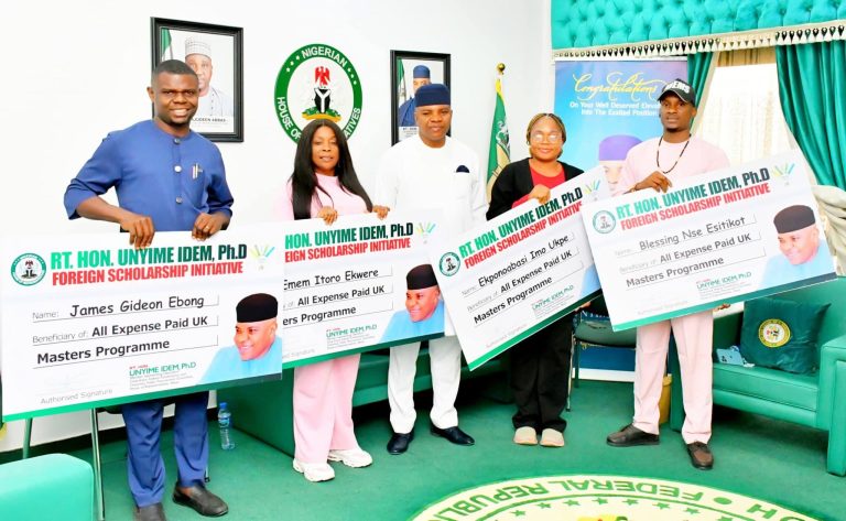 Rep Unyime Idem Sponsors Four Students To UK For Master’s Degree Studies