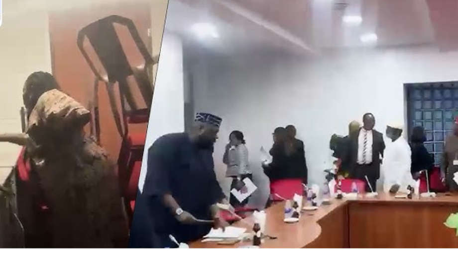 Fire Breaks Out in Senate Hearing Room, Senators Help Douse Flames