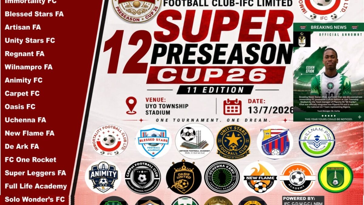 Immortality FC Pre-Season Cup Kicks Off Monday, July 13, With 16 Teams Battling For Glory