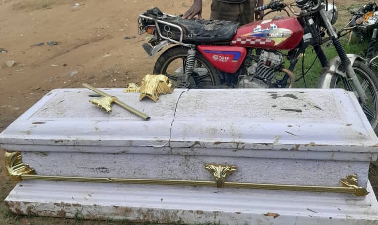 Police Command Arrests Two Suspects Over Exhumation Of Freshly Buried Corpse, Casket Theft In Akwa Ibom