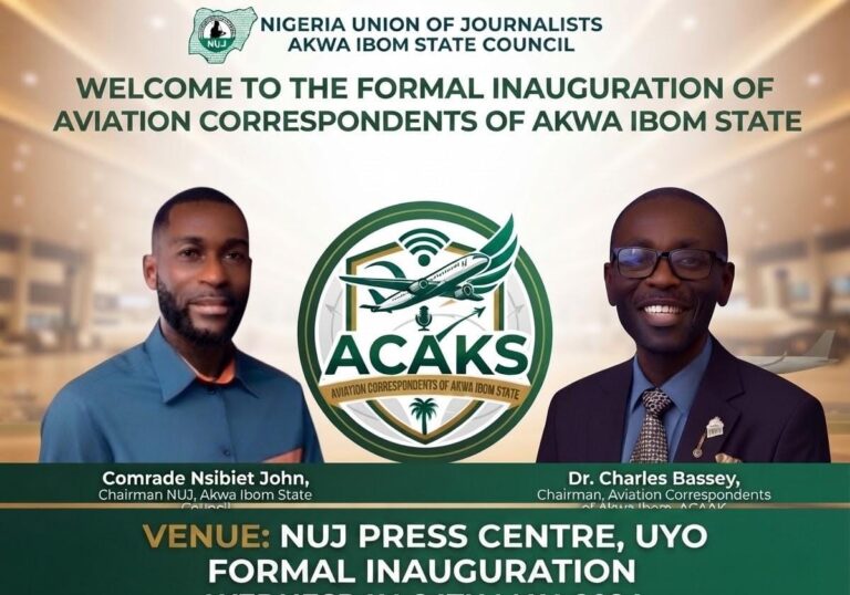 NUJ To Inaugurate Aviation Correspondents Of Akwa Ibom State – ACAKS On August 27