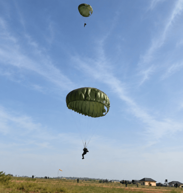 Nigerian Army Makes History As Two Senior Generals Execute Landmark Parachute Jumps